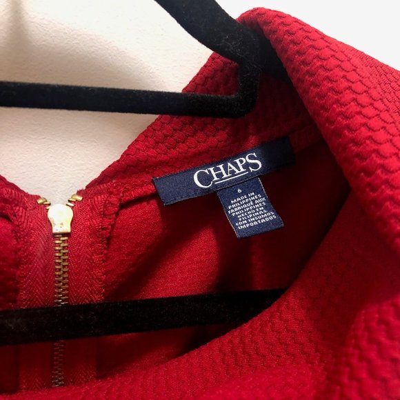 Red Sleeveless Chaps Dress - Size 6 - Picture 3 of 3